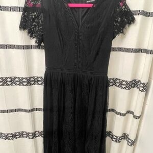 Long crochet black dress size M